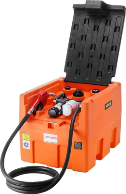 Zdjęcie produktu dla SKYSHALO Mobilny zbiornik na olej napędowy, pojemność 48 galonów, prędkość pompy 10,6 GPM, w tym pompa elektryczna 12 V, wąż 13,1 ft i automatyczna dysza, pomarańczowy zbiornik na olej napędowy