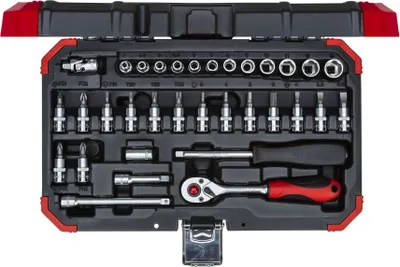 Produktbild von GEDORE red R49003033 Steckschlüssel-Satz 1/4" 4-13mm 33-teilig, 3300051