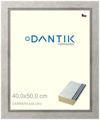 Obrázek produktu pro DANTIK rámeček 40x50 | CARRARA Bílá (Plexi Čiré)