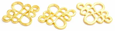Produktbild von Vintageparts Verbinder filigran goldfarben 21 mm, 6 Stück