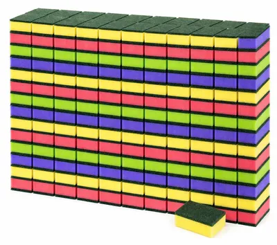 Immagine prodotto di Set da 112 spugne da cucina | Spugna per pentole colorata | Spugna per pulizie - Spugna abrasiva | Spugna per pentole 83x52x28 mm | Spugna per piatti | Spugna per pulizie