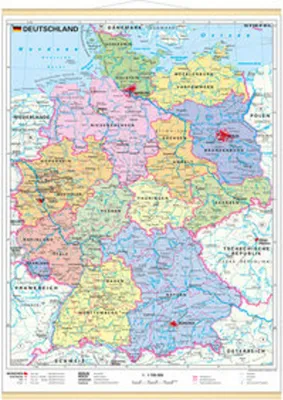 Produktbild von Deutschland, politisch 1 : 1 700 000. Wandkarte Mini-Format