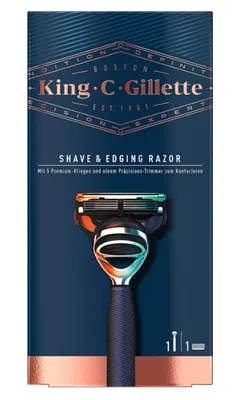 Zdjęcie produktu dla Gillette, Maszynka do golenia dla mężczyzn King C, granatowa, 1 sztuka (PRODUKT Z NIEMIEC)