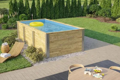 Produktbild von Massivholzpool Siargao Gr. 1, Folie Blau, 45 mm Wandstärke