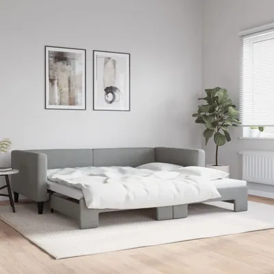 Image de Maison Exclusive - Canapé-lit convertible gris clair 100 x 200 cm en tissu