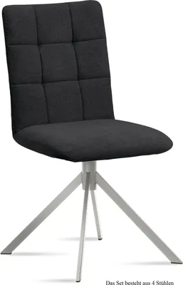 Produktbild von Esszimmerstuhl (4er-Set) Dorise 47x91x60 Edelstahl/Anthrazit