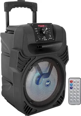 Produktbild von Pyle PA głośnik Bluetooth, szafa grająca, party box, maszyna do karaoke 400W, 8" subwoofer, 4 Ohm/55-20kHz, wejścia USB/MP3/radio FM/mikrofon 6,35mm