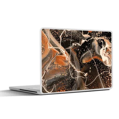 Produktbild von MuchoWow® Laptop Aufkleber Sticker Cover Acrylfarbe - Rot - Weiß 30x22 cm - Laptop-Sticker