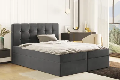 Obrázek produktu pro Kontinentální postel LUDANO s matrací 120x200 látka Cosmic tmavě šedá