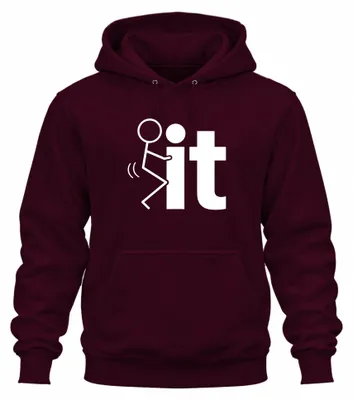 Produktbild von Fuck It Strichmännchen frech lustig Büro Geschenk Uni Hoodie Kapuzenpullover, Burgundy, S