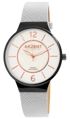 Produktbild von AKZENT EXCLUSIVE Damenuhr mit Band aus Kunstleder, IP Plattierung