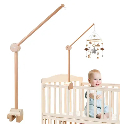 Productafbeelding van Houten ophanging voor baby mobielen, verstelbaar, geschikt voor babybedje, commode en kinderkamer