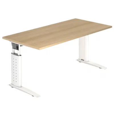 Produktbild von UNDA 16 W - 160 x 80 höhenverstellbar Eiche/Weiß