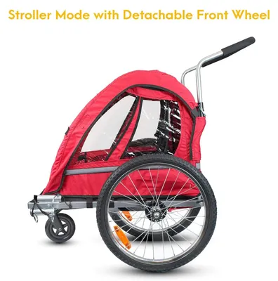 Immagine prodotto di FLUID BT511 Rimorchio Bici Bambini pieghevole Rosso Nero