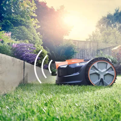 Produktbild von LawnMaster OcuMow™ Roboter-Rasenmäher mit kabellosem 24V MAX 10-Zoll-Gras-Trimmer-Kombi-Set, optische Navigation, automatische Hindernisvermeidung