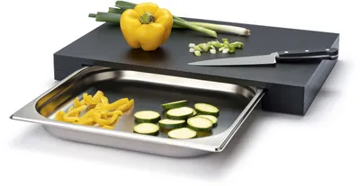 Productafbeelding van Continenta Snijplank met RVS Lade - Duracore - 48 x 33 cm