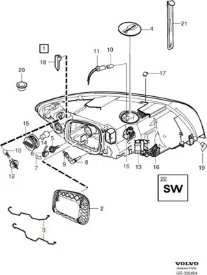 Obrázok produktu pre VOLVO S40 V50 Originálna pružina krytu svetlometu 30796941