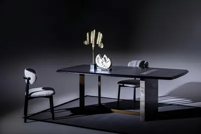 Produktbild von Esszimmer Set 5tlg. Schwarz Modern Design Esstisch mit 4x Stühle Luxus