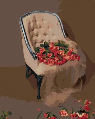 Produktbild von Zuty - Malen nach Zahlen - ROSE AUF SAMTSESSEL, 40x50 cm, mit Keilrahmen (bereits gespannt)