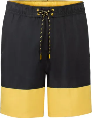 Produktbild von Livergy Herren Badeshorts Badehose Schwimmhose Strand Übergröße Große Größen Plus Size Schwarz-Gelb 4XL