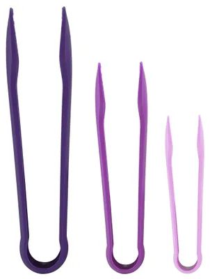 Image de Lot de 3 pinces à pain multifonctions en plastique, pinces alimentaires pour la boulangerie maison (violettes)