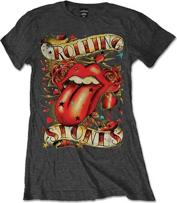 Produktbild von The Rolling Stones Tongue & Stars Charcoal Grey S Damen T-Shirt