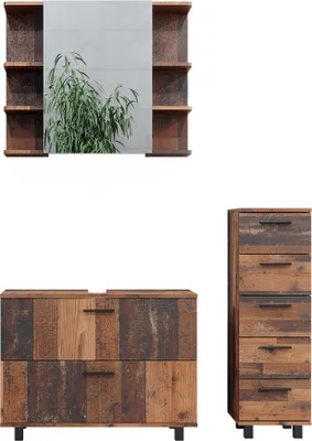 Immagine prodotto di Set di mobili da bagno Vicco Ilias Rovere rustico 3 parti, Model 40498