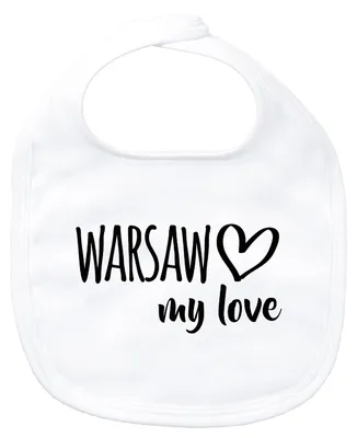 Produktbild von Huuraa Baby Lätzchen Warsaw my love White Klettverschluss Baumwolle Latz Geschenkidee