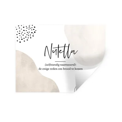 Produktbild von MuchoWow® Wandtattoo Wandsticker Wandaufkleber Nutella - Sprichwörter - Zitate - Nutella Definition - Wörterbuch 80x60 cm Selbstklebend und Repositionierbar - Faltenfrei