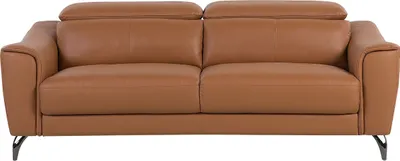 Produktbild von BELIANI Sofa Hellbraun Echtleder 3-Sitzer Klassisch Wohnzimmer