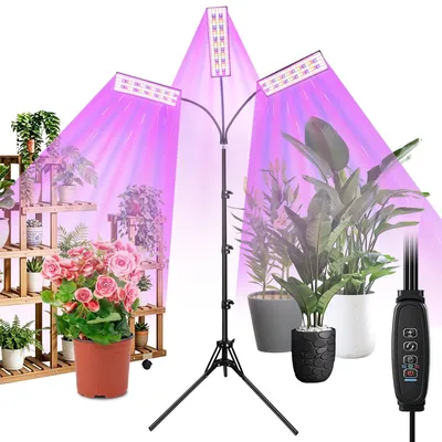 Obrázok produktu pre Rastová lampa, plnospektrálna, 360 LED, s možnosťou stmievania, výškovo nastaviteľná (80-170 cm)