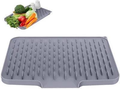 Immagine prodotto di Tappetino in silicone Unyqoos® da 40 x 32 cm – a doppio lato, ideale per cucina e bagno, flessibile, salvaspazio e facile da pulire