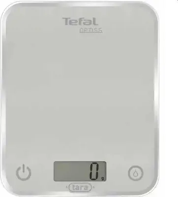 Produktbild von Tefal Optiss, Elektronische Küchenwaage, 5 kg, 1 g, Silber, Glas, Rechteck