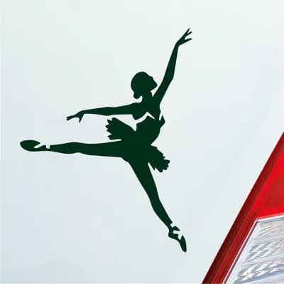 Produktbild von Auto Aufkleber Tänzerin Ballerina Ballett Musik 9x12 cm Dunkelgrün Sticker Heckscheibenaufkleber