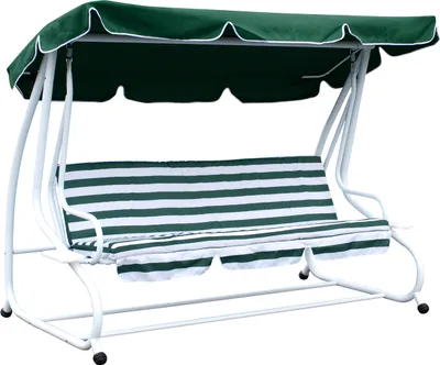 Produktbild von DEGAMO Hollywoodschaukel  Gartenschaukel MIAMI 4-sitzer 228cm, Gestell weiss, Bezüge grün, mit Liegefunktion
