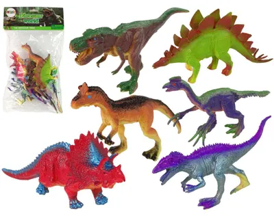 Immagine prodotto di Figure dinosauri colorate 6 pezzi