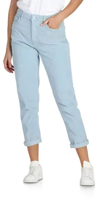 Productafbeelding van DENIMFY Cordbroek dames, mom fit, hoge taille, rechte pijpen, stretch, model DFLisa
