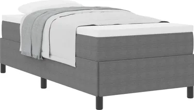 Zdjęcie produktu dla Łóżko sprężynowe jasnoszary 90 x 190 cm Tkanina sztruksowa