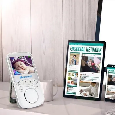 Produktbild von Babyüberwachungskamera mit LCD-Bildschirm - Nachtsicht - Weiß