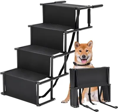 Image de Escalier pour chien pour voiture : haute qualité, pliable, jusqu'à 60 kg, pour grands chiens