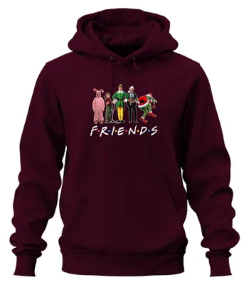 Obrázok produktu pre Friends Christmas Movies Grinch Buddy the Christmas Elf - Christmas Xmas Uni mikina s kapucňou, bordová, S
