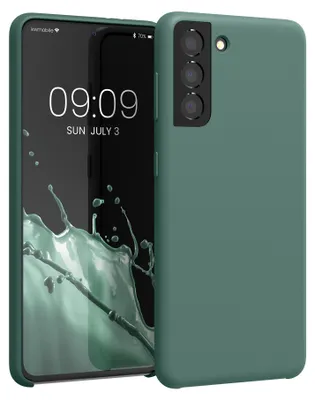 Produktbild von kwmobile Handyhülle für Samsung Galaxy S21 Hülle - Case Silikon - Kabelloses Laden - Schutzhülle Cover in Tannengrün