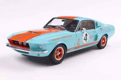Produktbild von Solido 421186535 Ford Shelby Mustang GT500 Gulf Racing Tribute 1967 hellblau orange 1:18