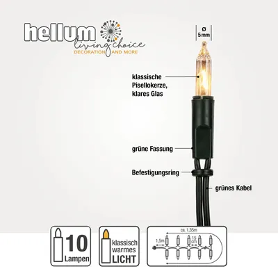 Obrázok produktu pre HELLUM mini rozprávkové svetlá pre vnútorné osvetlenie 10-dielna zelená verzia vianočného/deco/party osvetlenia
