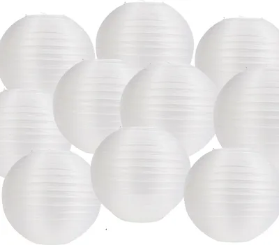 Produktbild von 30 Stück Weiß Papier Laterne Durchmesser 20 cm (ohne LEDs) Papier Lampions outdoor Papierlaterne Lampenschirm Hochtzeit Party Deko