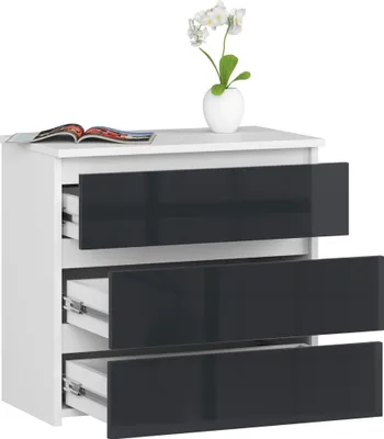 Obrázok produktu pre Nočný stolík 60 cm s 3 zásuvkami, komoda, odkladací stolík s hĺbkou 35 cm