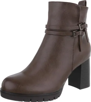 Produktbild von Ital-Design Damen Stiefeletten Leicht gefüttert Strickoptik High-Heel Stiefeletten 90514913 Hellbraun Gr.  41
