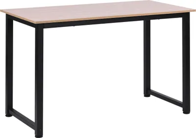 Image de Bureau - Table d'ordinateur - Dimensions 120×60×76 cm - Rectangulaire - Pieds réglables - Capacité de charge 100 kg - Montage nécessaire - Noir