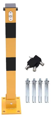 Klappbarer Parksperren-Poller, Gelb/Schwarz, 60 cm, Stahl