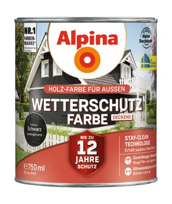 Produktbild von Alpina Wetterschutzfarbe 0,75 L schwarz